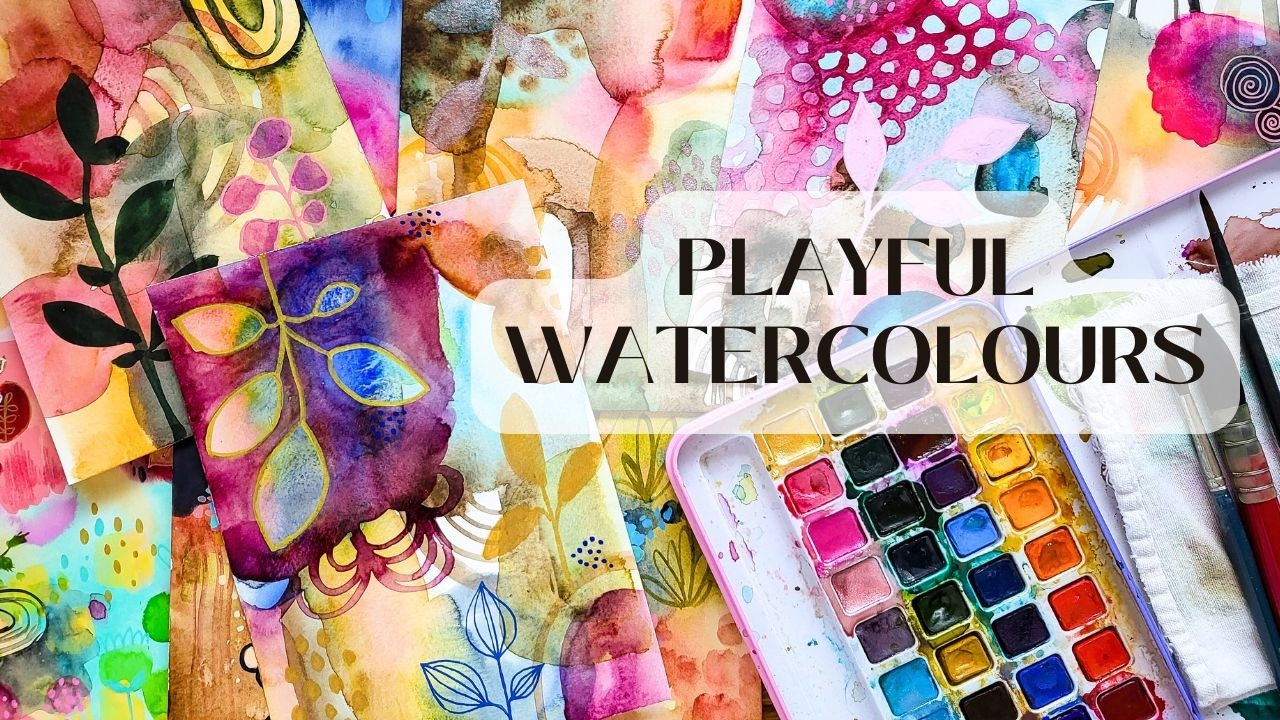 Playful Abstract Watercolor Painting - Super Relaxing Process
