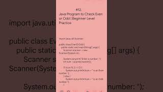 Java Program to Check Even or Odd | Beginner Level Practice #java #javashorts #javatutorial
