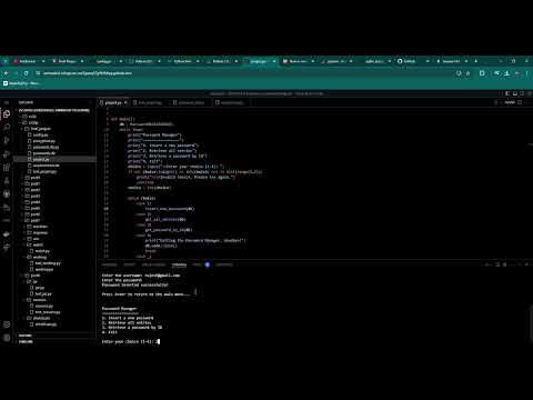 CS50P Final Project - Password Manager Cli