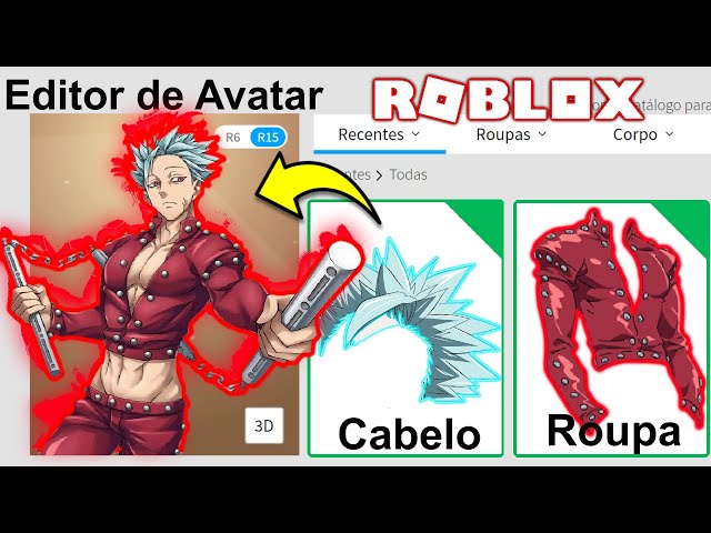 COMO FAZER* a [SKIN/AVATAR] do *MELIODAS* [NANATSU no TAIZAI] *GRÁTIS* no  ROBLOX! 