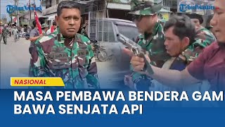 Caught by the TNI, One of the People in the Crowd Carrying the GAM Flag in Lhokseumawe