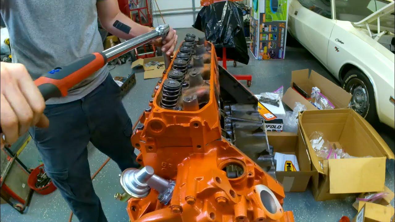 Big Block Mopar: Water pump, Oil Pump, Fuel Pump, and Heads installed