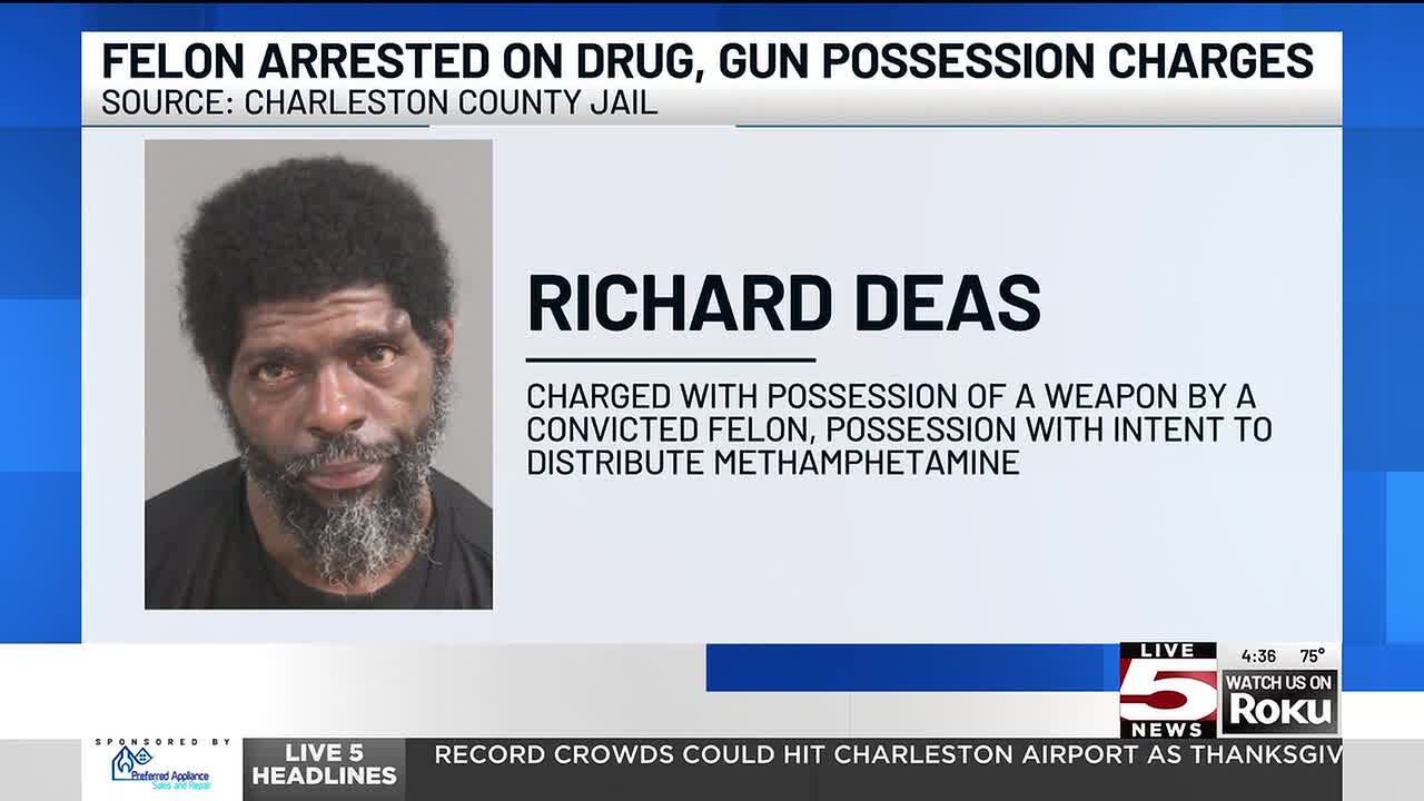 VIDEO: Convicted felon arrested for possession of gun, drugs in North Charleston