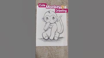 How to Draw a Cute Monkey Step by Step ✏️🐵#ytshorts #art #shorts #monkey #petshub