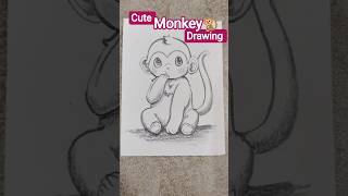 How to Draw a Cute Monkey Step by Step ✏️🐵#ytshorts #art #shorts #monkey #petshub