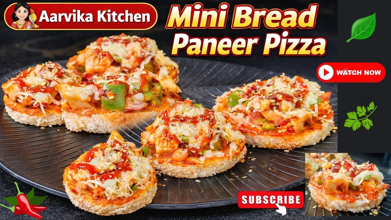 बच्चों और बड़ों सभी का पसंदीदा ब्रेड पनीर पिज्जा | Mini Paneer Pizza on Bread | Quick & Cheesy Snack