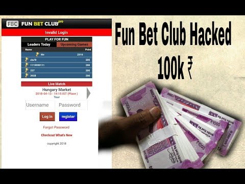 Fun bet club Hack | IPL hack 100k money FBC |Fun bet Club