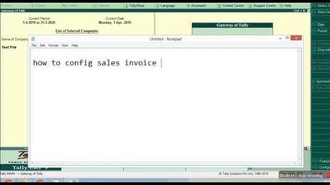 Sales Invoice configuration in Tally ERP9