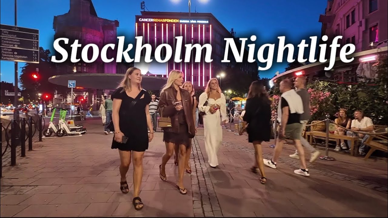 Stockholm Nightlife 4K & Swedish Girls After Midnight in Sweden.