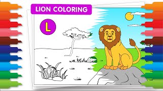 Animals ABC Coloring Fun: Lion Comes Alive | Letter L