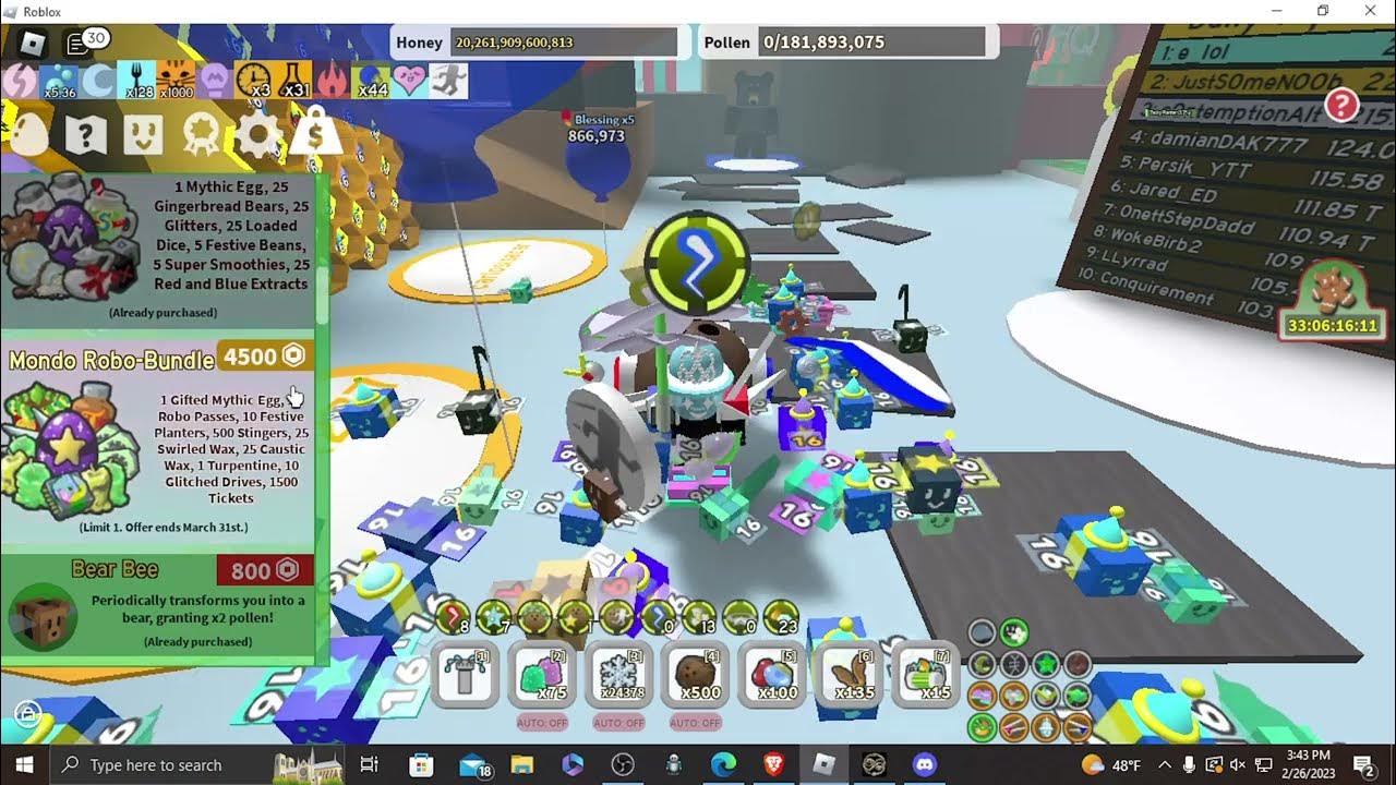 Buying the robomondo bundle in Bee Swarm Simulator YouTube