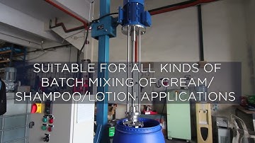 Batch High Shear Mixer BHSM105DV (Non-GMP) with electrical lifting and Mild Steel Mobile Platform