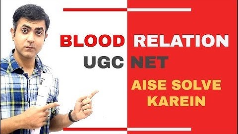 Aise kariye Blood Relation ka sawal UGC NET ke exam me [MA]