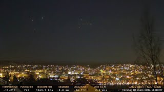 Timelapse Cam 2 - Natt til 1. mars 2018