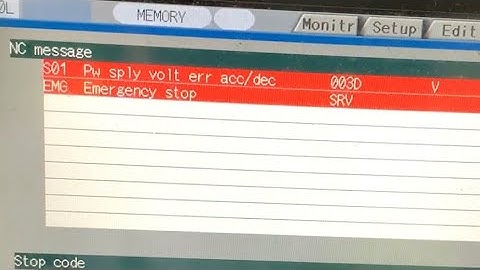 Mazatrol M730L: How to check alarm "S01 Pw sply volt err acc/dec 003D 