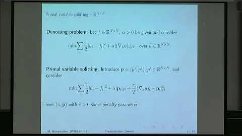 VMV | Michael Hintermüller | On (pre) dualization, dense embeddings of convex sets, and applications