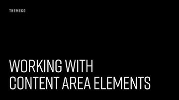 Working With Content Area Elements