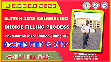 Jcece Btech 1st Year 2023 Choice Filling video | jcece btech Counseling Proces | jcece btech 2023