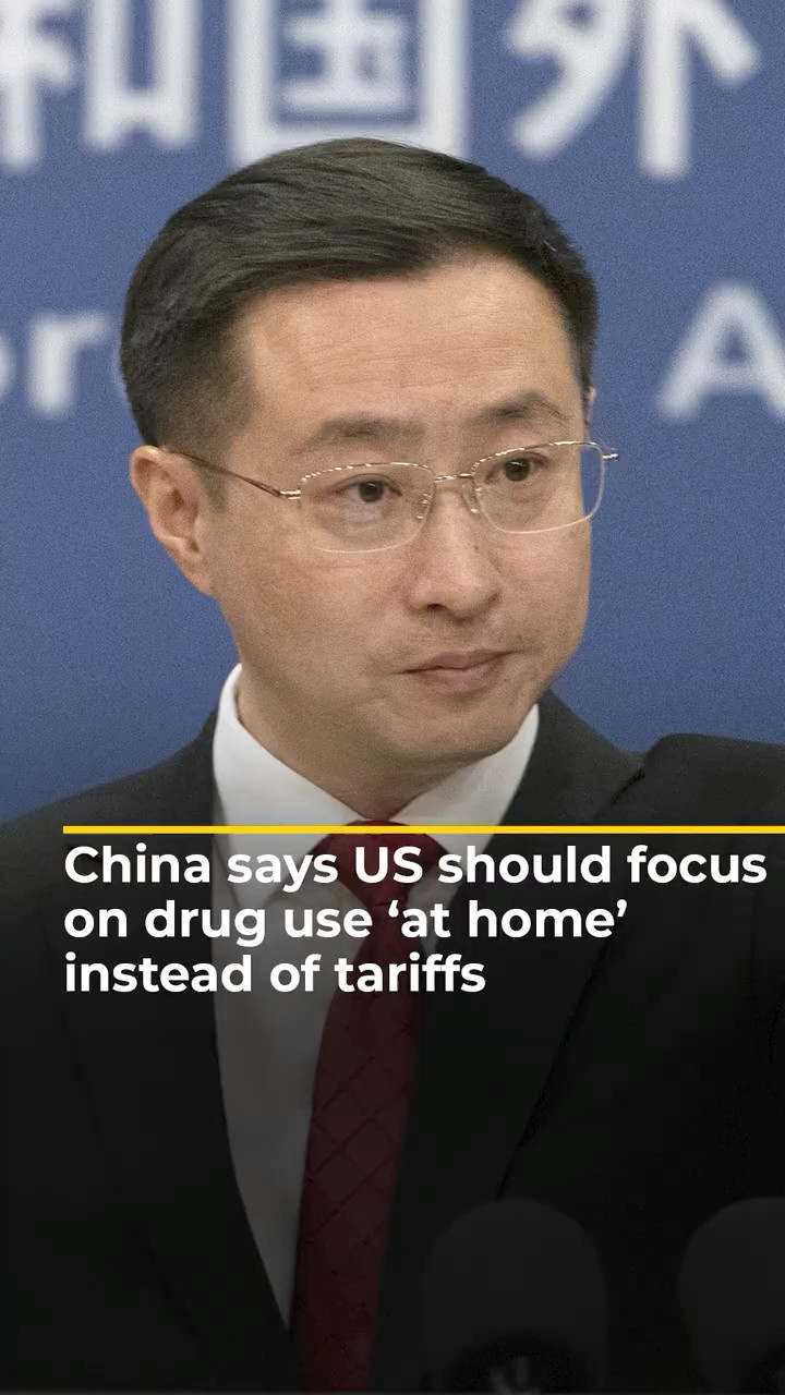 China says US should focus on drug use ‘at home’ instead of tariffs | AJ #shorts
