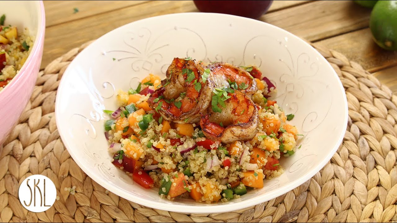 1 Minute Recipe | Peach & Apricot Quinoa with Prawns | Seonkyoung Longest