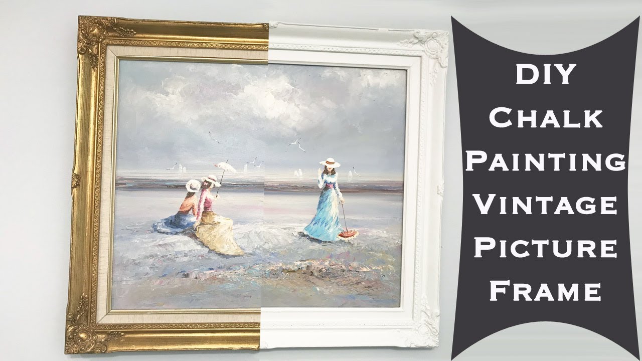 Chalk Painting Old Vintage Frames White & Creating a Neutral Gallery Wall -  Rain and Pine