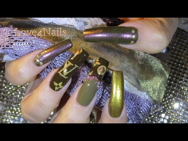 How to Louis Vuitton Nails using Nail Foils 
