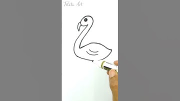 Draw a Crane from number 2 | Draw cute things #Shorts #drawing