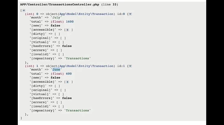 CakePHP 4 Sum and group by month name.(50)