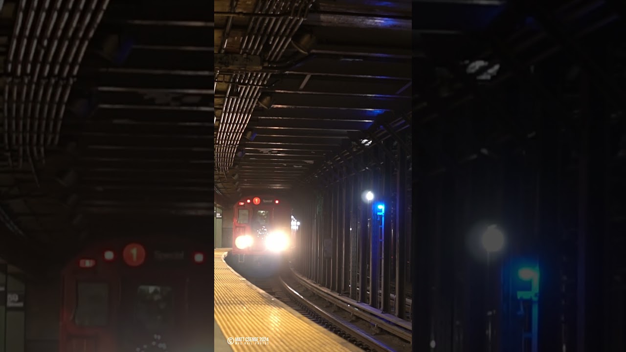 NY Transit Museum Train of Many Colors at 59th Street-Columbus Circle Station.