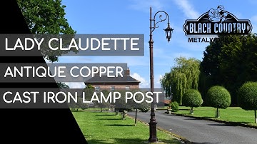 "Lady Claudette" Deluxe Antique Copper Ornate Cast Iron Swan Neck Lamp Post 3.5m