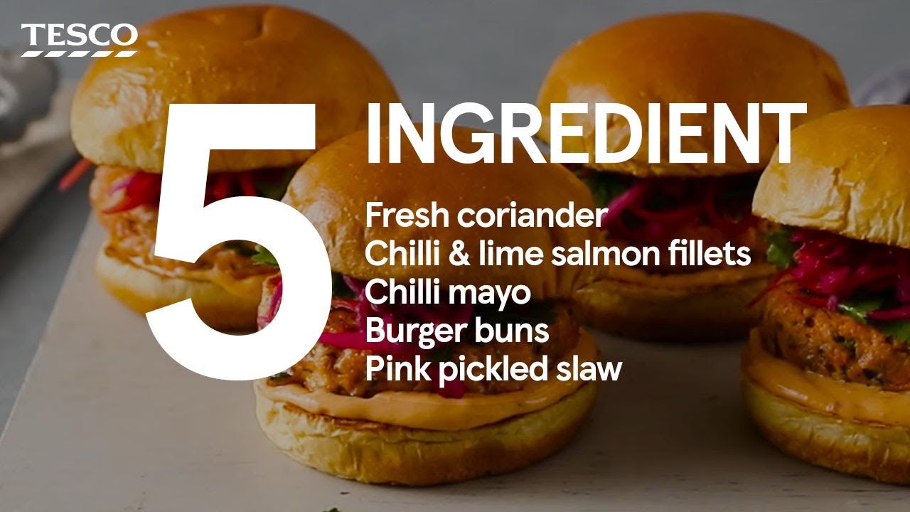 5ingredient Spicy Salmon Burgers I Tesco Food YouTube