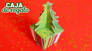 Cómo Hacer un Árbol de Navidad 🎄 Cajita de Regalo con Árbol 🎁 #shorts