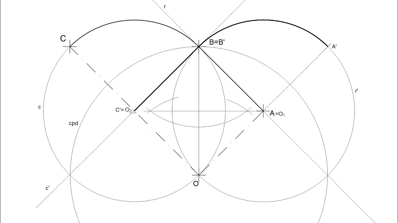 Inversión de una figura dado el centro y un punto doble