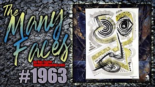 TMF1963 Abstract Face, Original Ink Painting Ray Taylor Art, Making of, Timelapse , process video