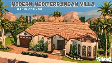Modern Mediterranean Villa in Oasis Springs | NoCC | Stop Motion Build | The Sims 4