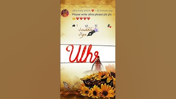 Uthra Name Writing (Special Requested VIDEO) #namewriting  #cursivewriting #shorts #nameart #ytshort