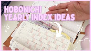 More Ideas to Use the Hobonichi Yearly Index Page 🌸⊹˚. ♡.𖥔 ݁