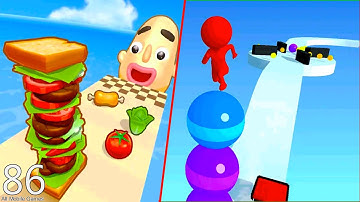 Sandwich runner VS Stack rider - Big Update Max Level APK Gameplay Walkthrough (Android/IOS)