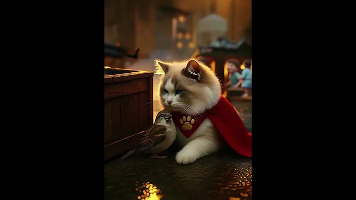 Watch the video about [Meow Hero Mission] 🐱✨ The Cat Hero Arrives — Saving the Sparrow! 🐦🐾 #cat #cute #funny #animals