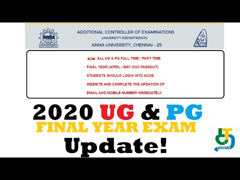 2020 UG & PG FINAL YEAR EXAM - கட்டாயம் செய்ய வேண்டிய முக்கிய அப்டேட்!