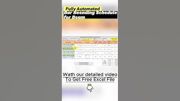 Fully Automated Bar Bending Schedule for Beam in Excel. #civilengineering #excel #barbendingschedule