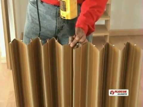 Como instalar una puerta plegable playcon ( parte 1 ) youtube Closets y cocinas de pvc panama