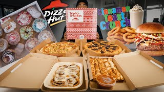 PIZZA HUTS FESTIVE TRIPLE TREAT BOX | FULL DAY OF CHEATING (12,000 CALORIES)