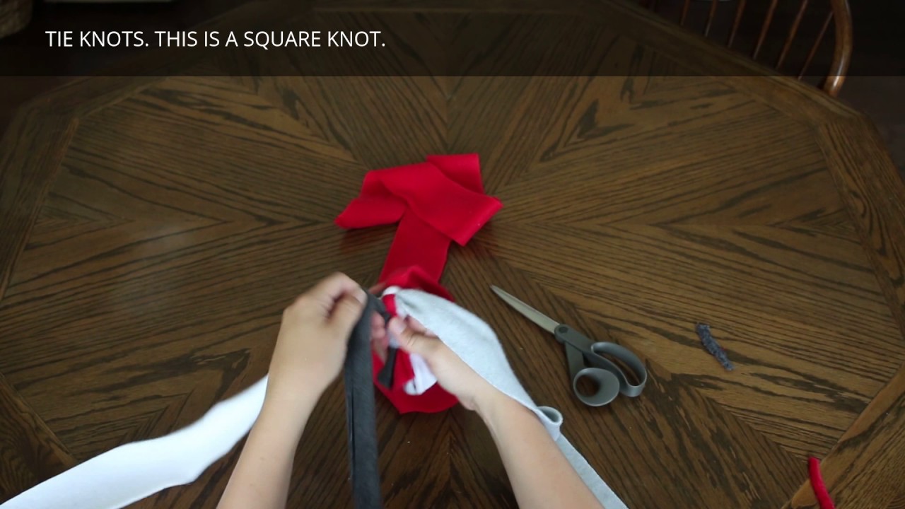 square knot fleece tug toy