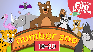 Learn to Count 10 to 20 with Number Zoo | Toddler Fun Learning