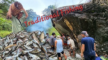 Traditional fishing technique Arunachal pradesh | Cook & Eat | Village Group Fishing