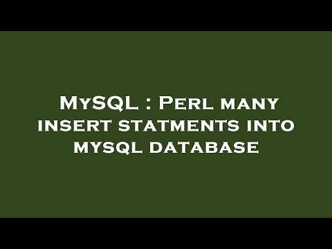 MySQL : Perl