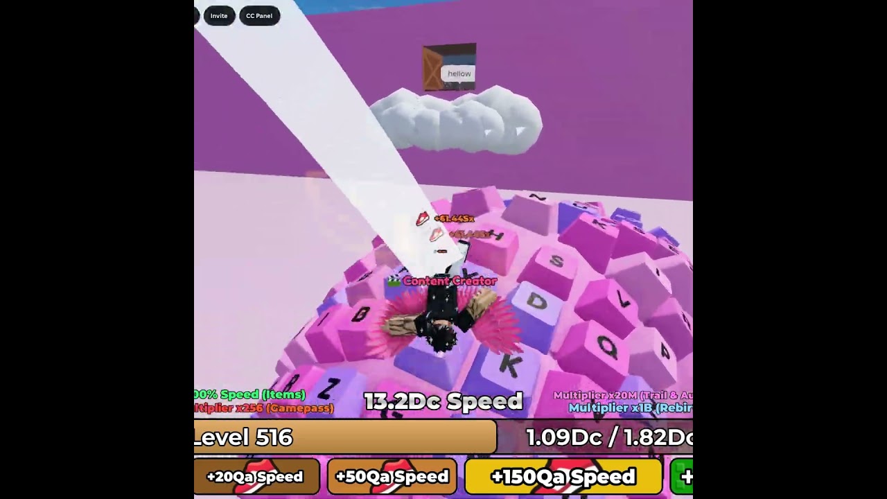 Speed Challange +1 Keyboard Escape Run #shorts #roblox #robloxshorts