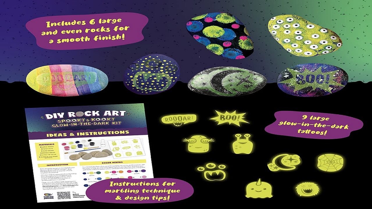 Glow In The Dark Rock Painting Kit for Kids - Arts and Crafts for