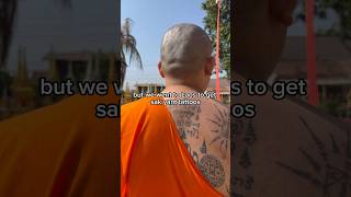 We got sak yant tattoos blessed by monks in Laos shorts tattoo laos